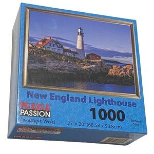 New England Lighthouse 1000 Piece Puzzle NWT 27”x 20”